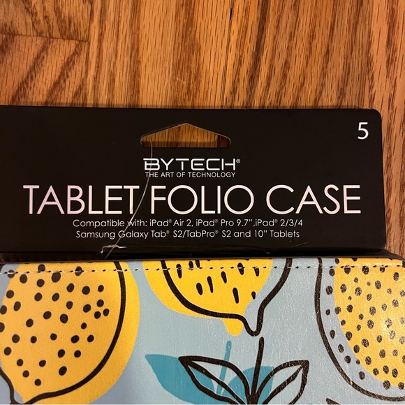 NWT bytech Lemon Print IPad Tablet Case 9” 10” Samsung Galaxy - Picture 2 of 7